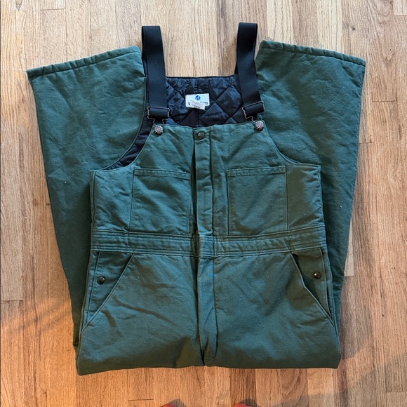 VF Vtg Men’s Green Insulated Bib Workwear Utility National Park Overalls Size 34